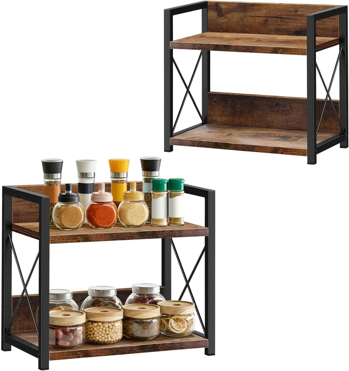 2-Tier Kitchen Countertop Organiser – Heavy-Duty Storage Shelf with Metal Frame