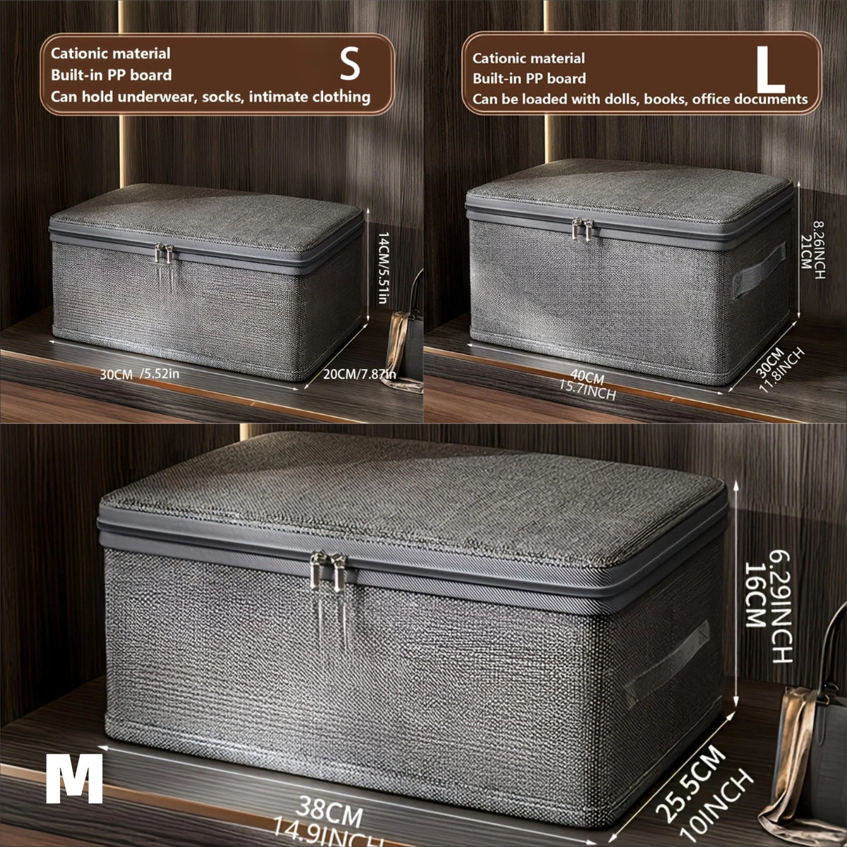 Storage Organiser Box – 1/3PCS Foldable Fabric Clothes Storage Container with Wheels