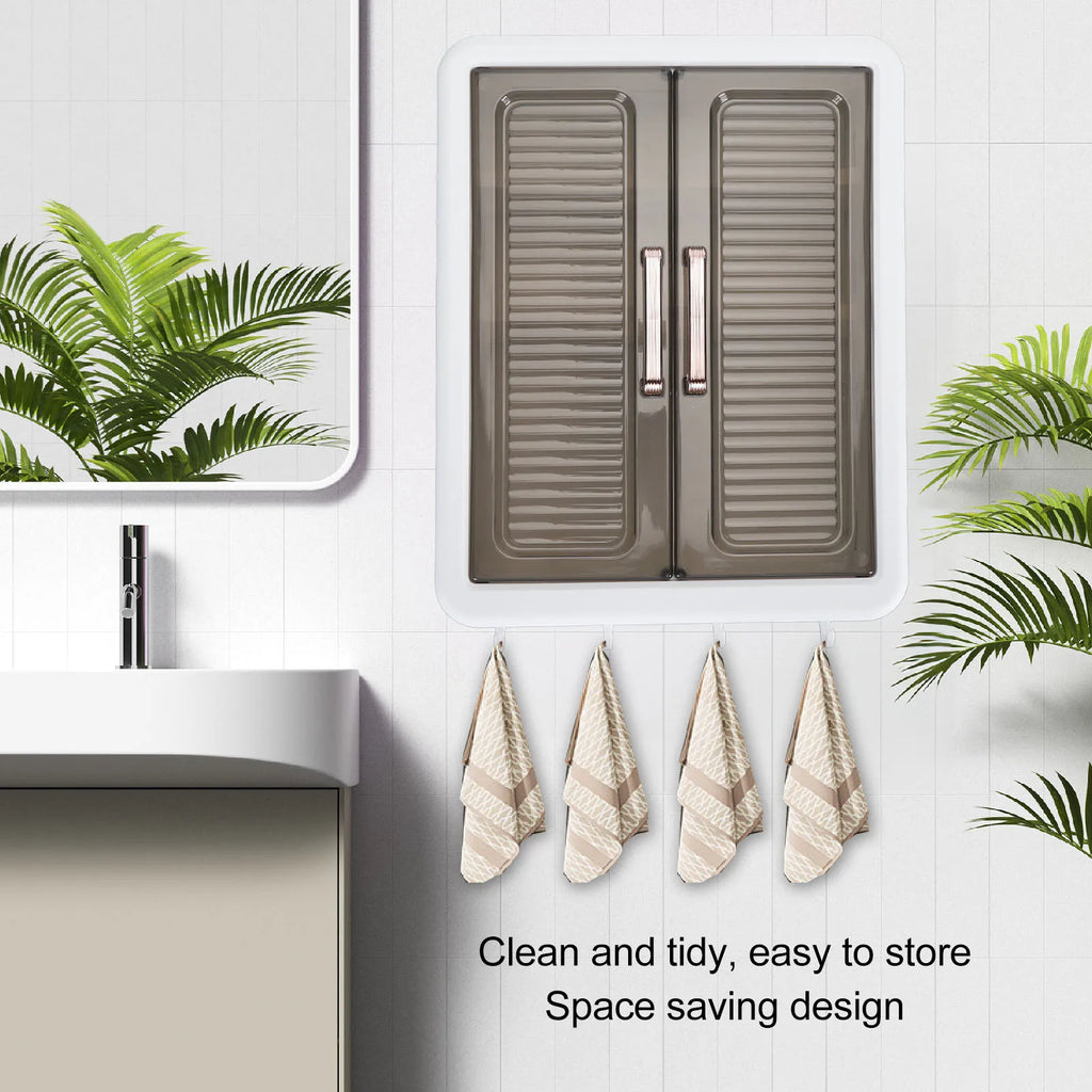 Bathroom Storage Cabinet – Wall Mounted Double Door Makeup & Cosmetic Organiser