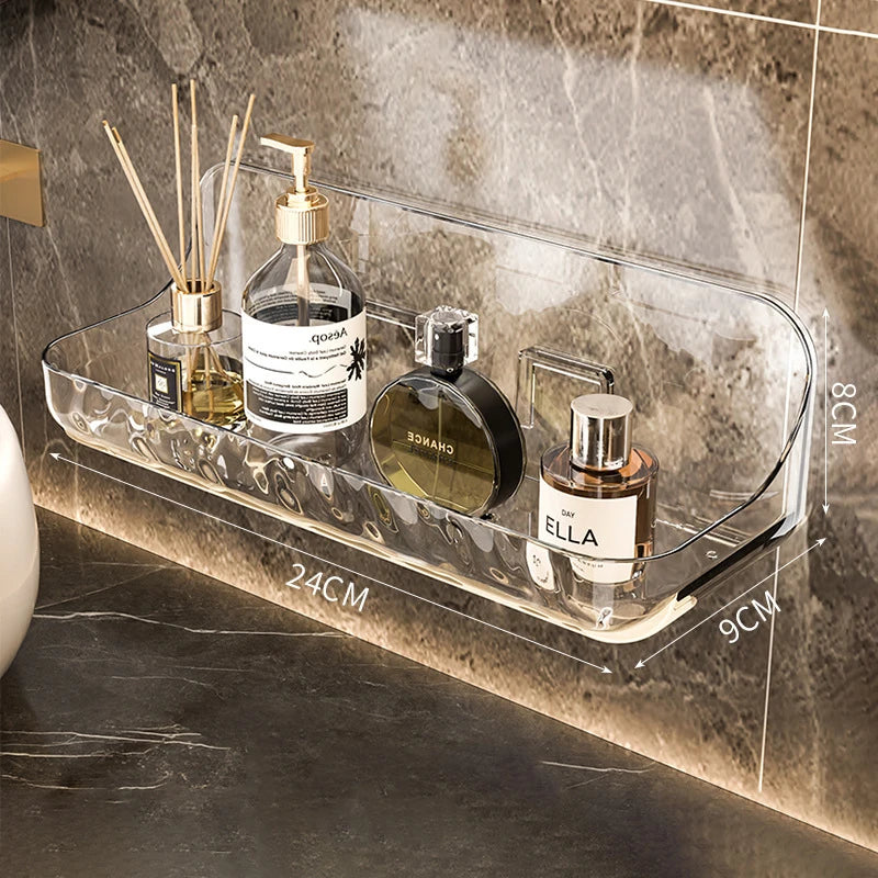 Bathroom Organiser – Acrylic Wall Mounted Cosmetic & Makeup Storage Rack