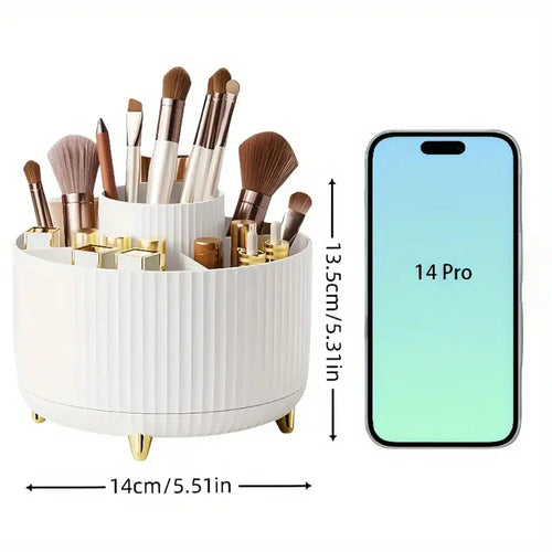 360° Rotating Bathroom Organiser | 5-Compartment Cosmetic Holder