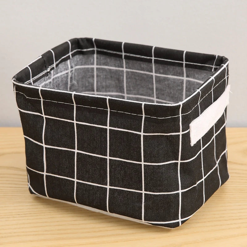 Storage Basket – Cotton Hemp Fabric Organiser with Handles for Clothes & Small Items
