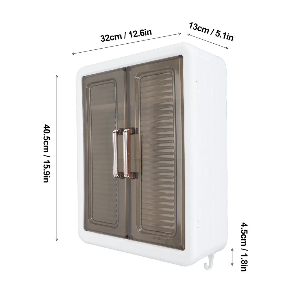 Bathroom Storage Cabinet – Wall Mounted Double Door Makeup & Cosmetic Organiser