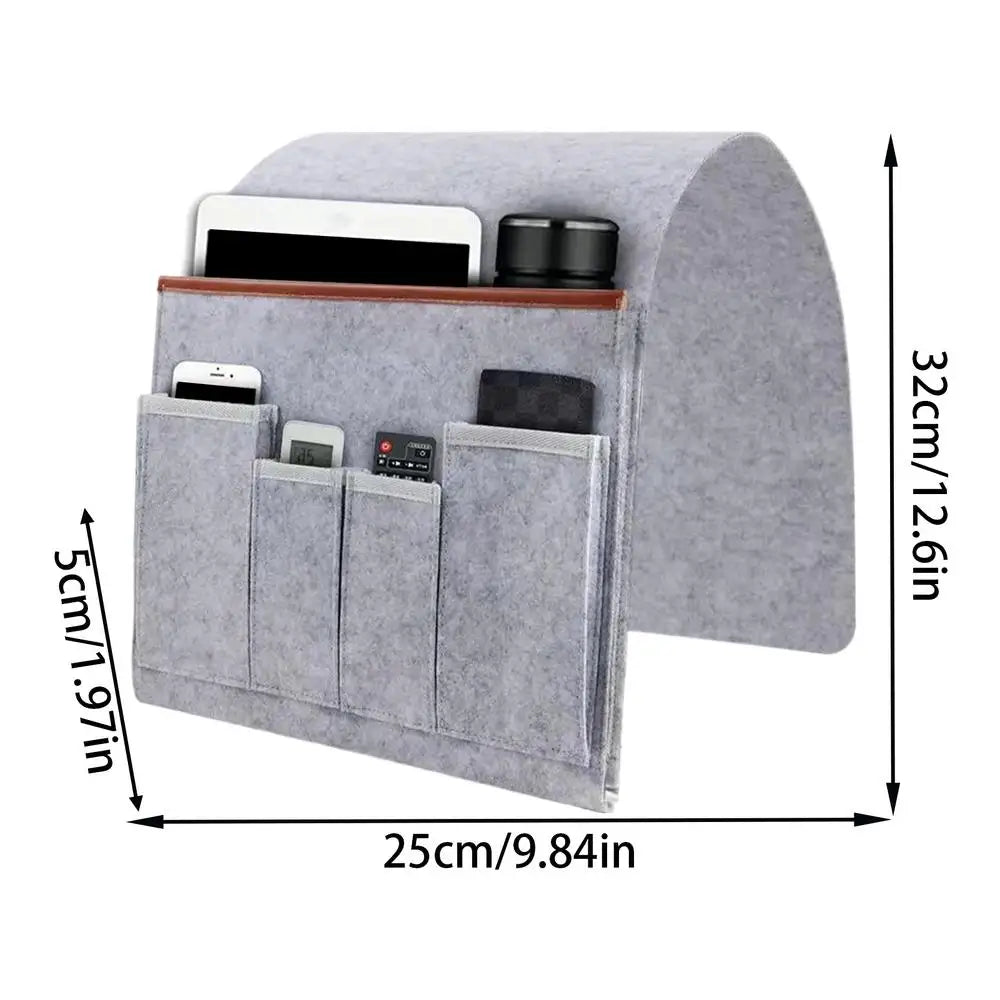 Felt Sofa Armrest Organiser – Armchair Caddy for Tablet, Phone & Remote