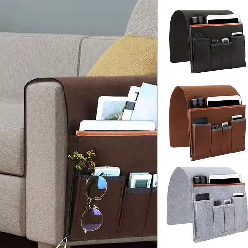 Felt Sofa Armrest Organiser – Armchair Caddy for Tablet, Phone & Remote