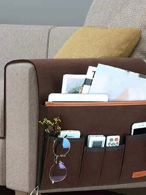 Felt Sofa Armrest Organiser – Armchair Caddy for Tablet, Phone & Remote