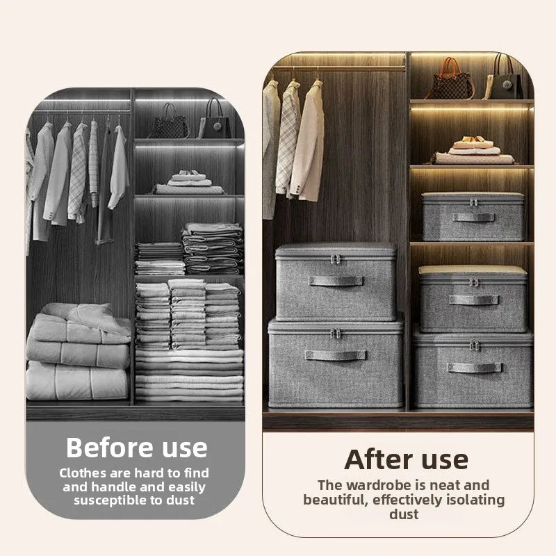 Storage Organiser Box – 1/3PCS Foldable Fabric Clothes Storage Container with Wheels