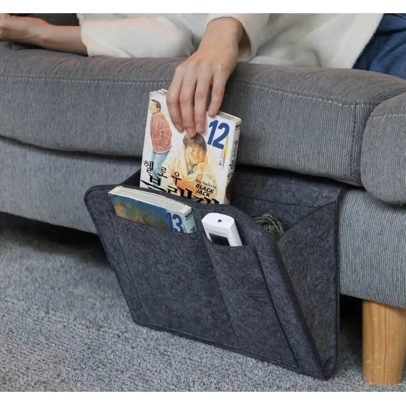 Lounge Storage Bag – Felt Sofa Organiser for Magazines, Mobile Phones & Sundries
