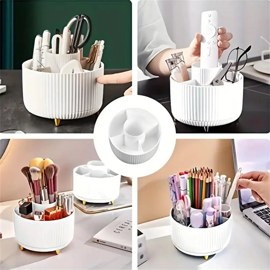 360° Rotating Bathroom Organiser | 5-Compartment Cosmetic Holder
