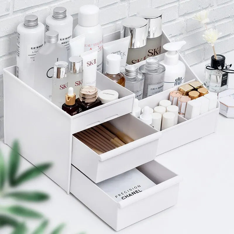 Bathroom Organiser – 1PC White Drawer Storage Box for Cosmetics, Skincare & Toiletries