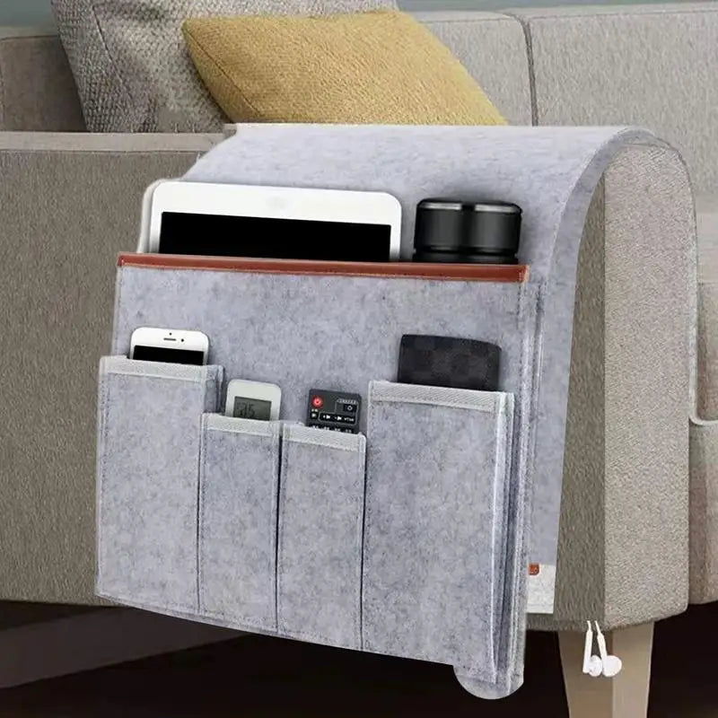 Felt Sofa Armrest Organiser – Armchair Caddy for Tablet, Phone & Remote