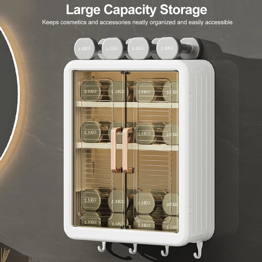Bathroom Storage Cabinet – Wall Mounted Double Door Makeup & Cosmetic Organiser