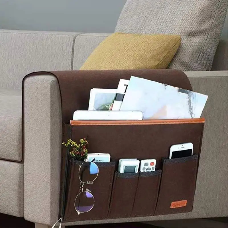 Felt Sofa Armrest Organiser – Armchair Caddy for Tablet, Phone & Remote