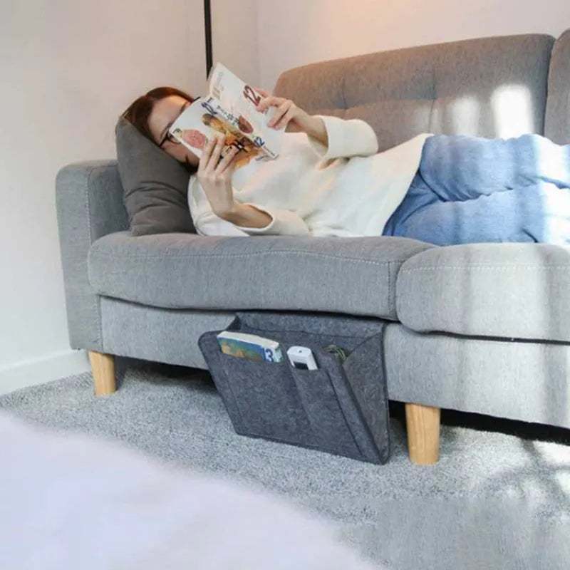 Lounge Storage Bag – Felt Sofa Organiser for Magazines, Mobile Phones & Sundries