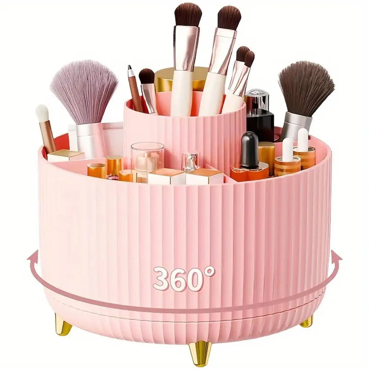 360° Rotating Bathroom Organiser | 5-Compartment Cosmetic Holder