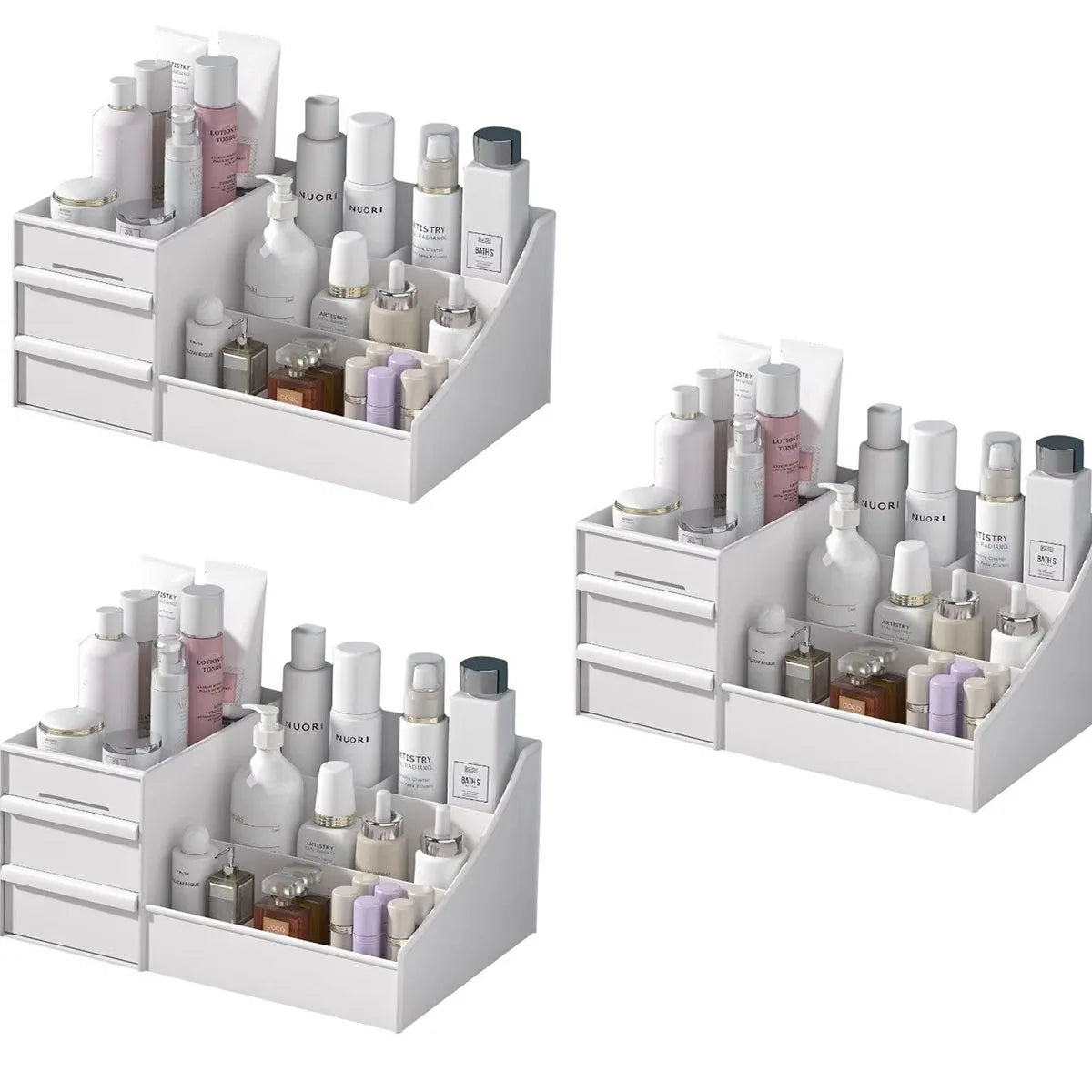 Bathroom Organiser – 1PC White Drawer Storage Box for Cosmetics, Skincare & Toiletries