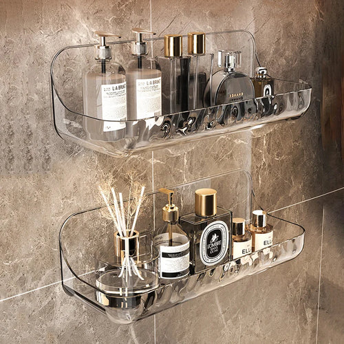 Bathroom Organiser – Acrylic Wall Mounted Cosmetic & Makeup Storage Rack